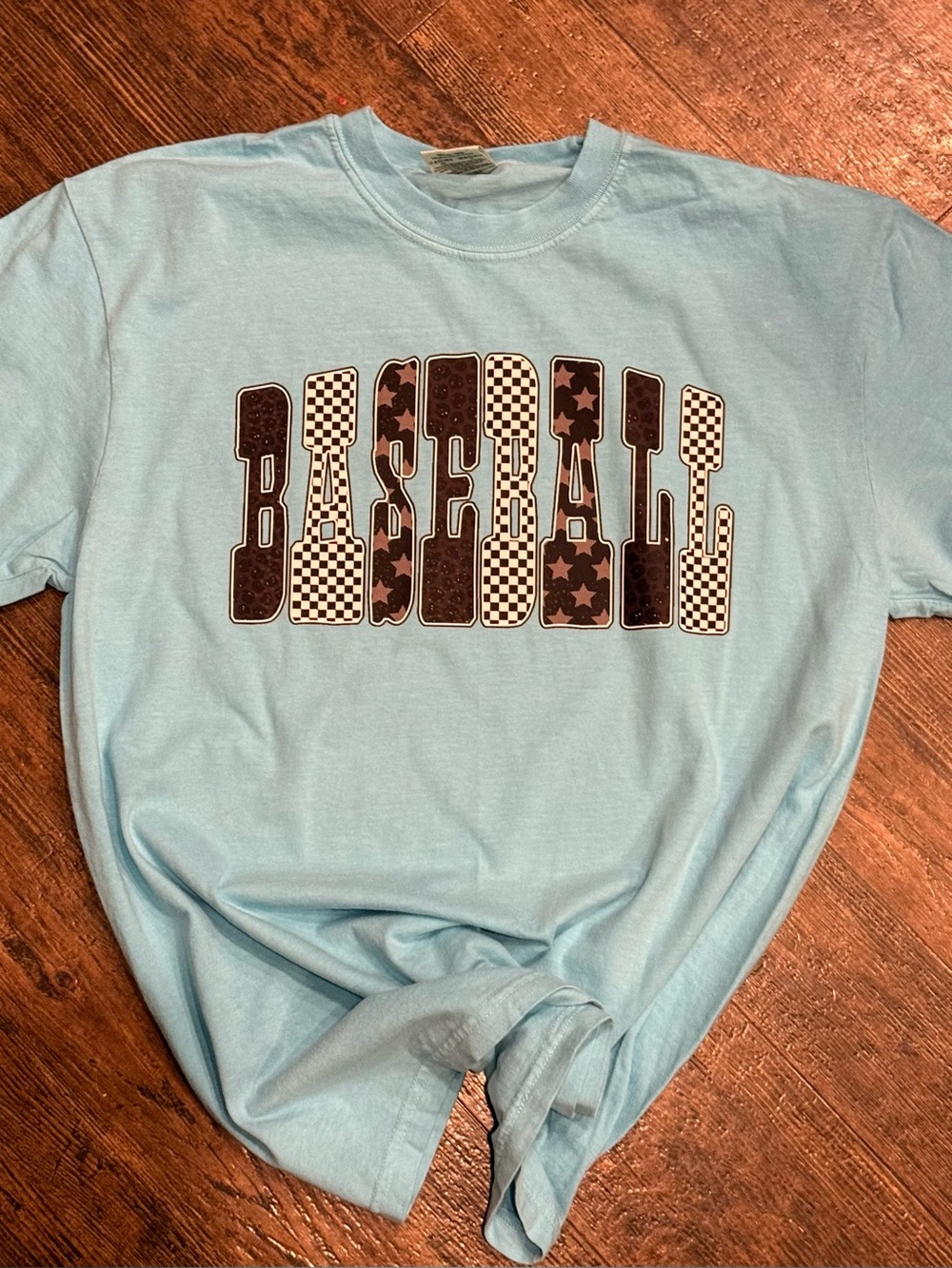 Baseball Graphic Tee - Light Blue
